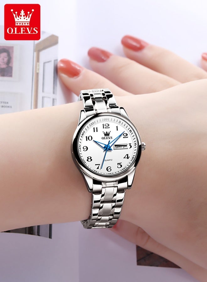 أوليفز ساعة نسائية أنيقة، ساعة كوارتز، مصنوعة من الفولاذ المقاوم للصدأ، مقاومة للماء، تناظرية، عرض التاريخ كبير وسهل القراءة، ساعة كوارتز أنيقة للسيدات - Image 4